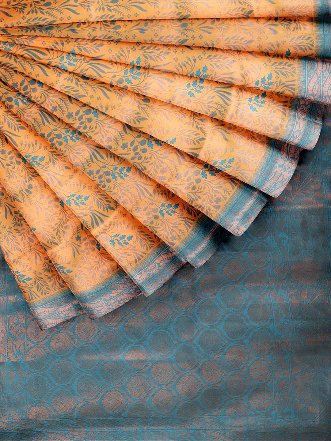 Women Yellow Art Silk Printed Saree ASS69