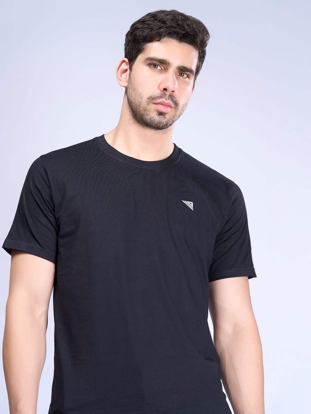 Men Cotton Black Half Sleeves Expert Tee - ET14