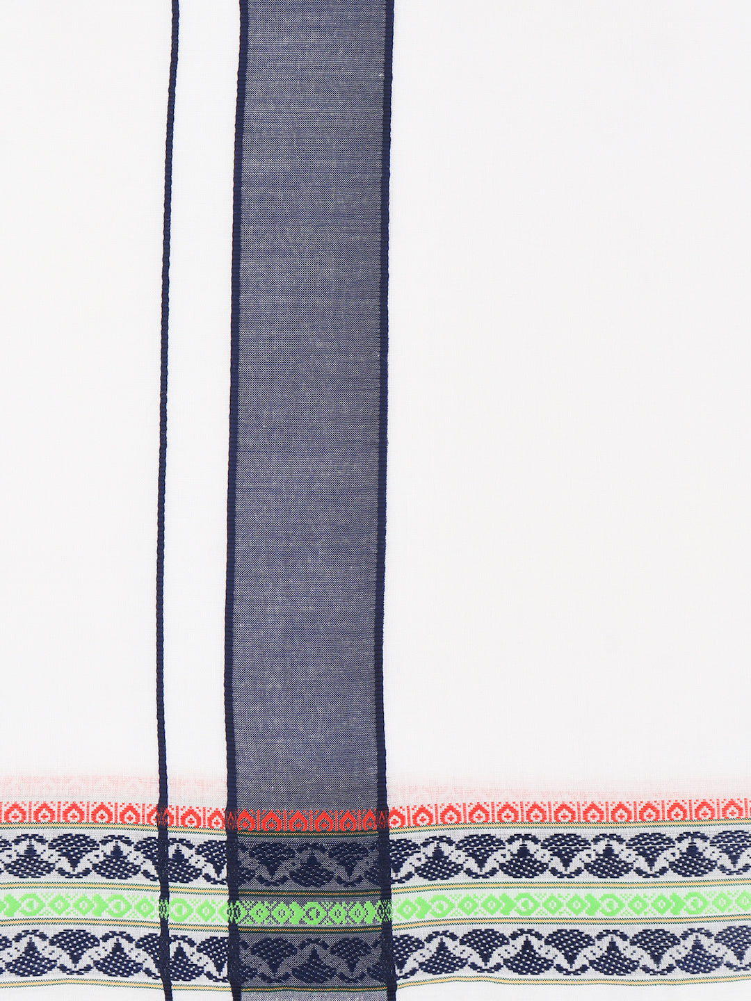 Men Cotton Navy Fancy Border Panchakacham with Angavasthram Srirasthu(9+5) SR56