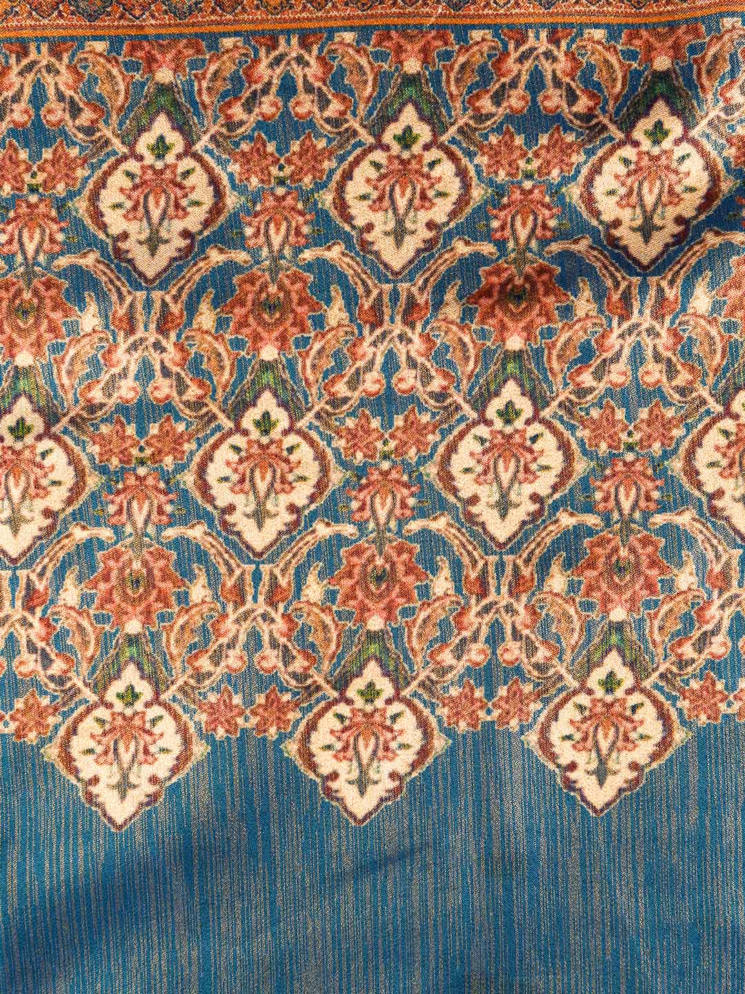 Women Elegant Semi Silk Sandal & Orange Saree with Tussle SS65-Pattern view