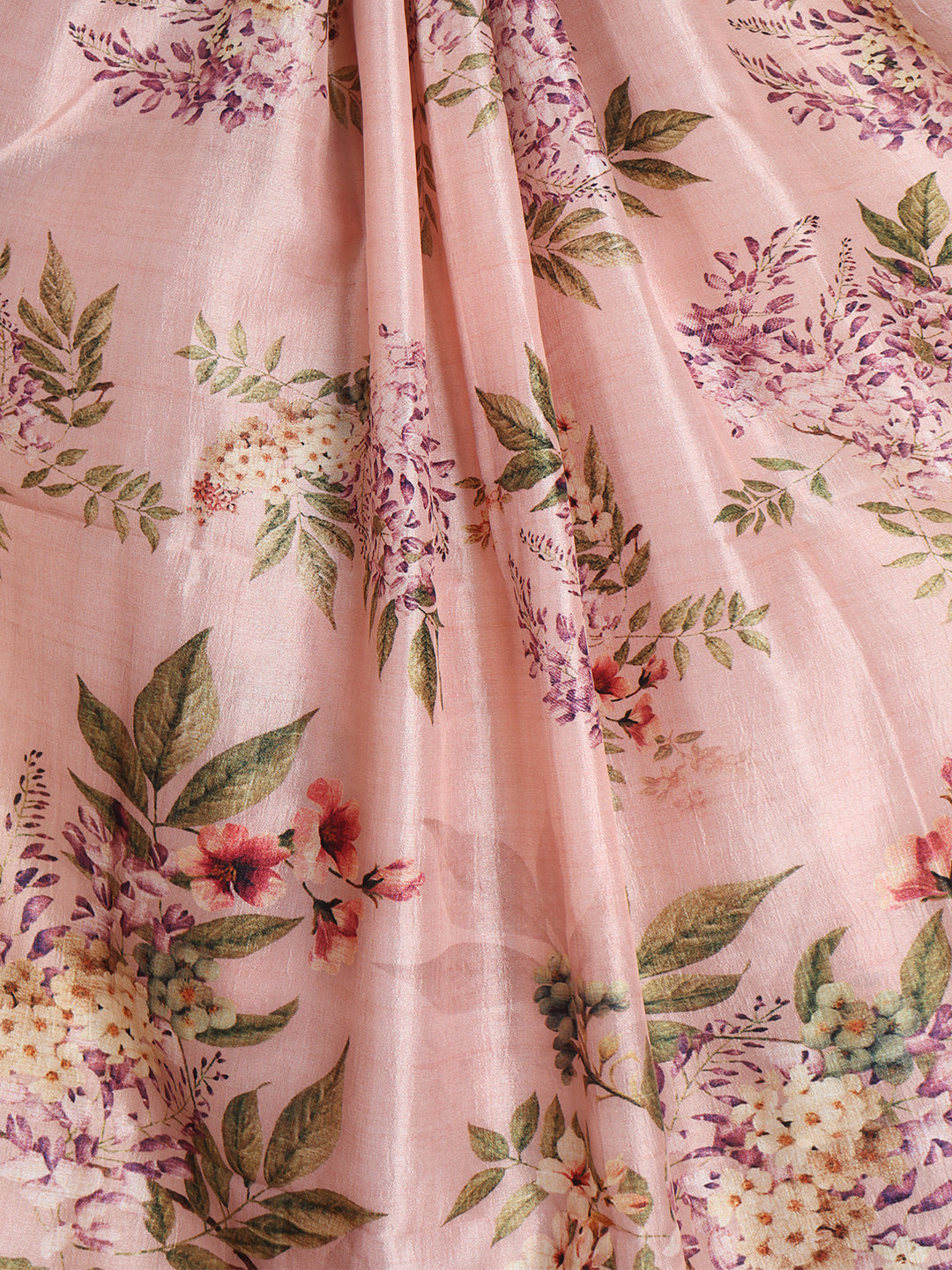 Women Peach Semi Tussar Printed Saree ST267