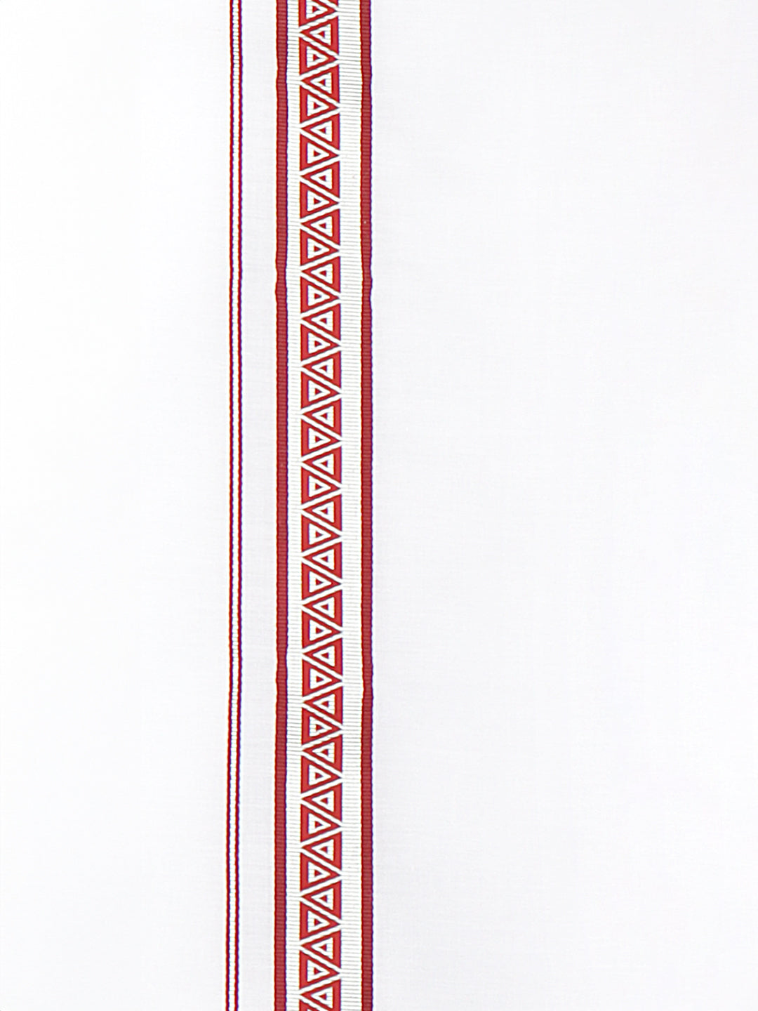 Men White with Red Fancy Jari Border Single Layer Dhoti