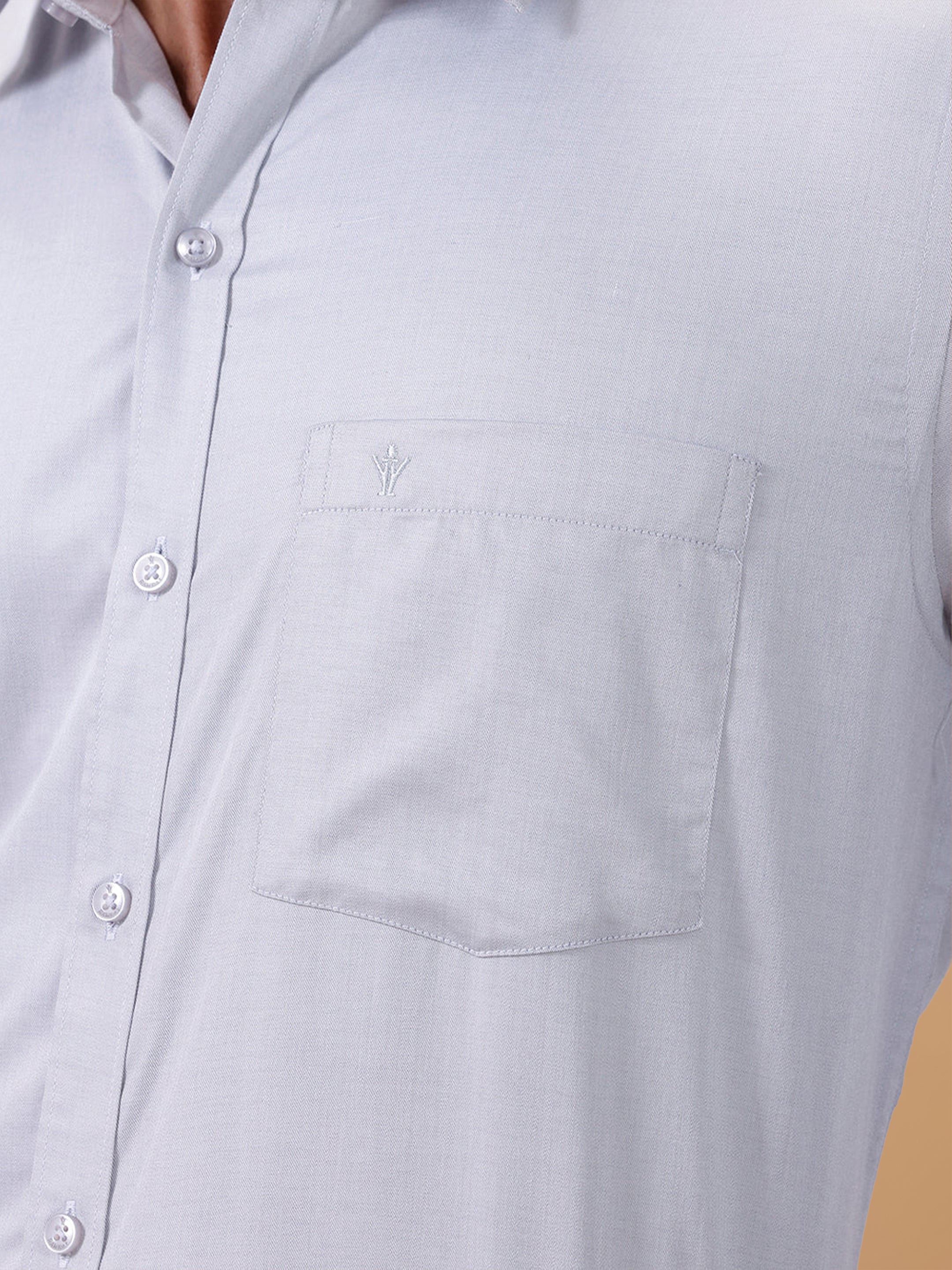 Cotton Rich LT Blue Grey Regular Fit Shirt T61 AKT6