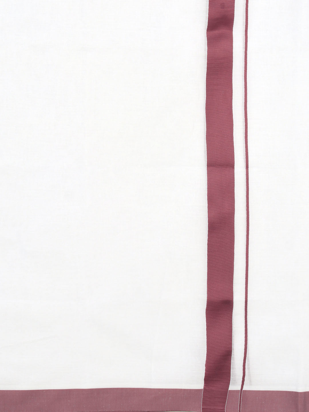 Men Cotton Blend Double Layer White Dhoti with Fancy Border TS02