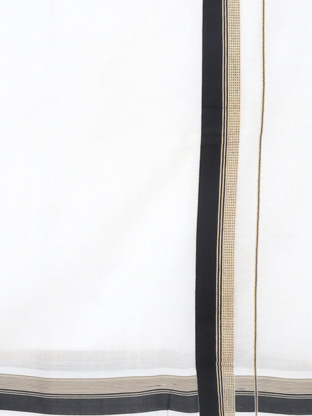 Men 100% Cotton Double Layer White Dhoti with Fancy Border EF03