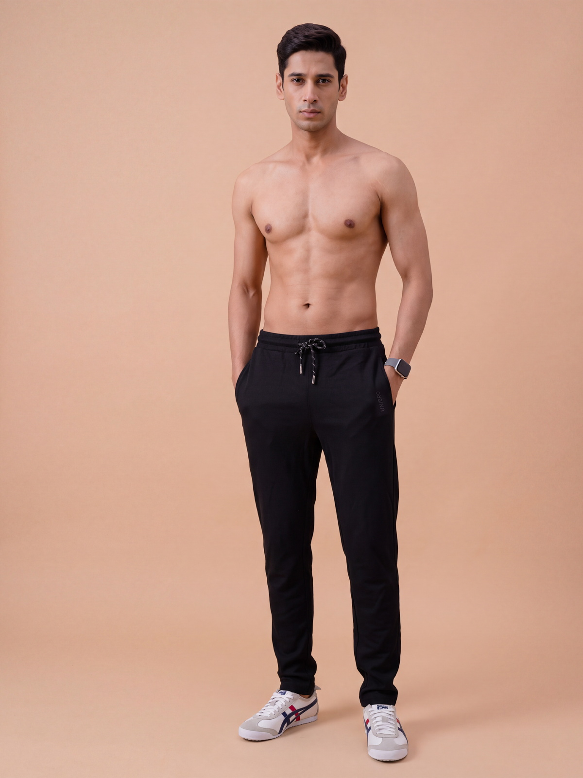 Cotton Rich Aeroflex Structured Black Track Pants AFT1