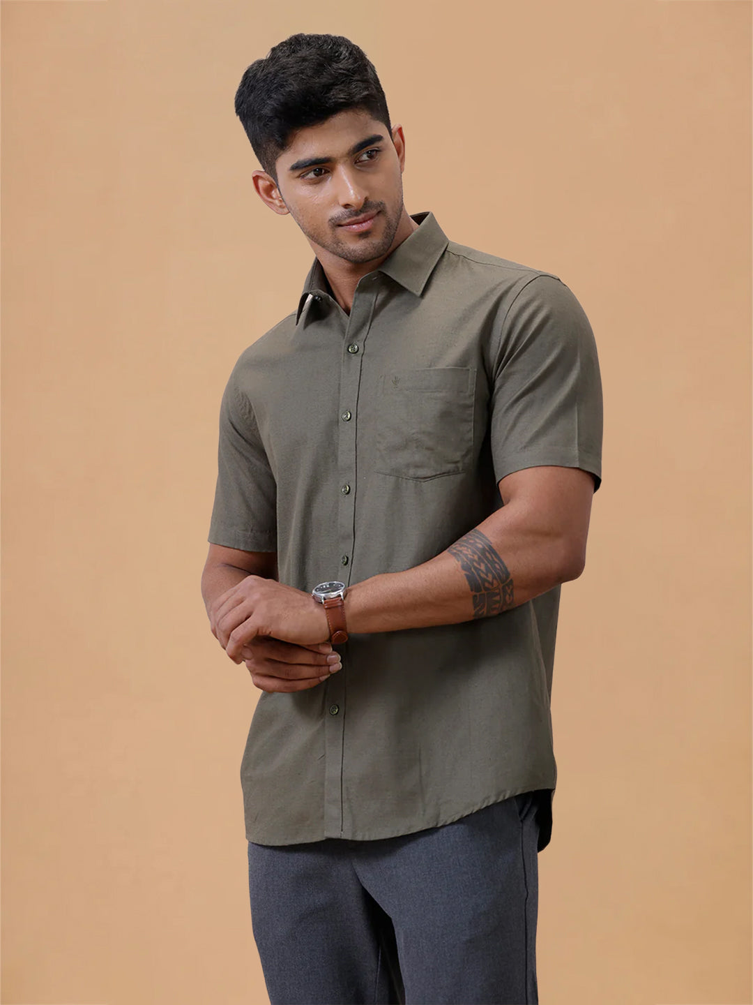 Cotton Rich DK Leaf Green Regular Fit T64 ANT9