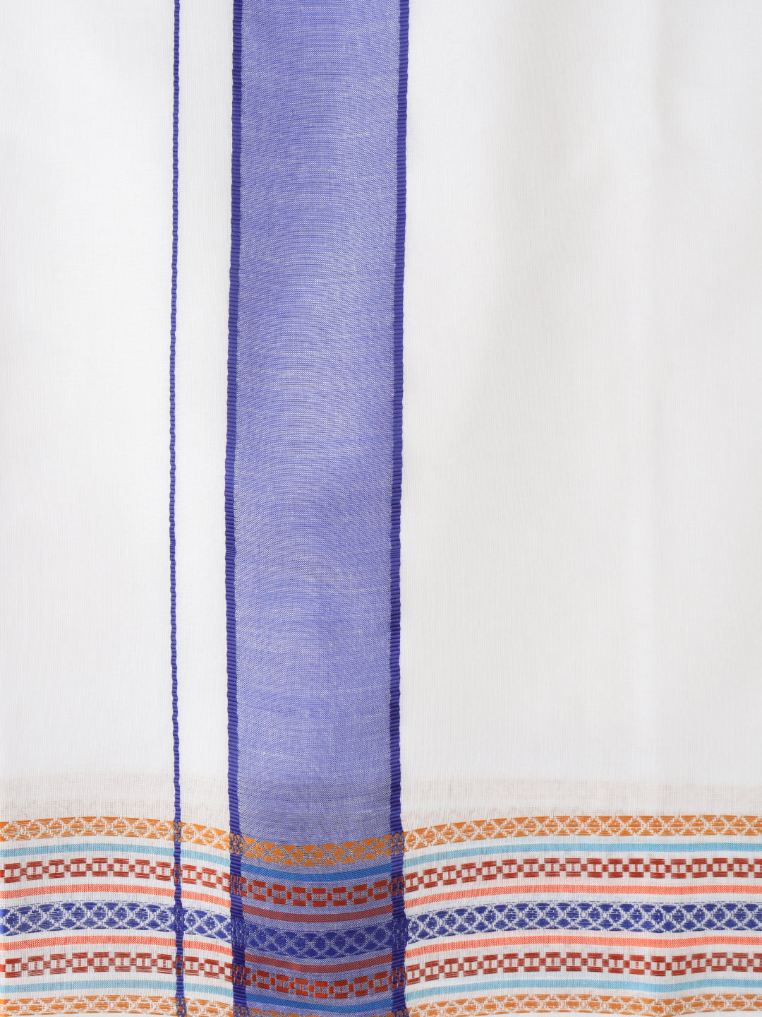 Men Cotton Navy Fancy Border Panchakacham with Angavasthram Srirasthu(9+5) SR49