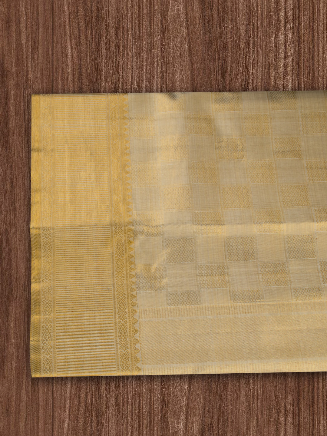 Men 100% Pure Silk 5" Jari Gold  Border Amirtham