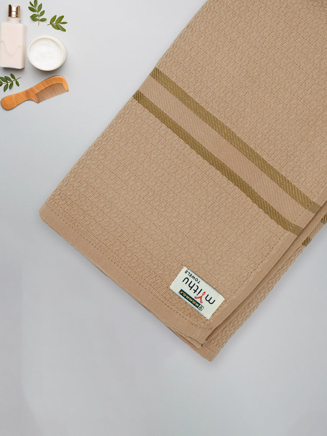 100% Cotton Self Designed Bath Towel Beige Magnus MCB01