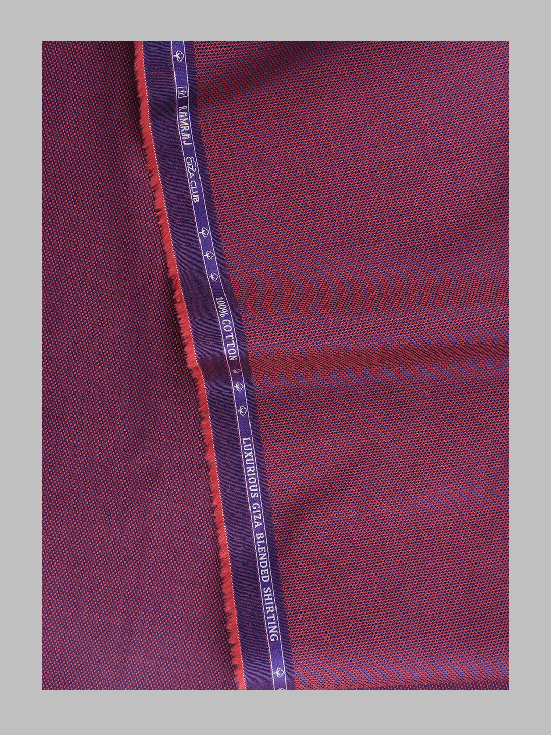 Men 100% Cotton Self Design Shirt Fabric Maroon Grand Iconic