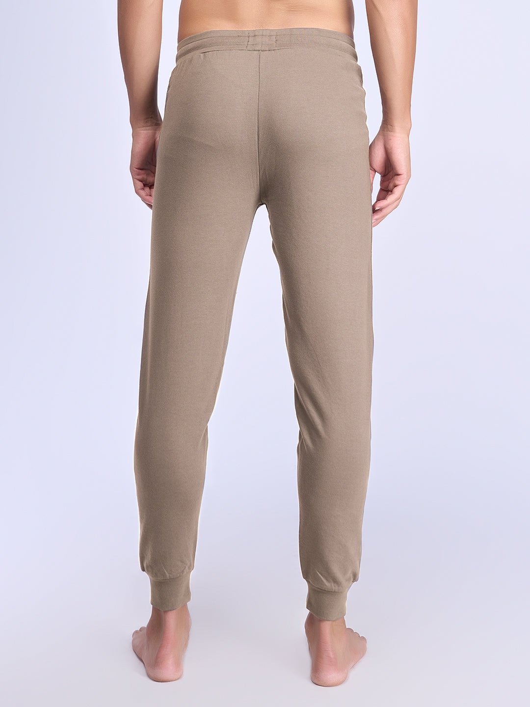Men Combed Cotton Rich Jogger with Side Pockets Beige EJ7