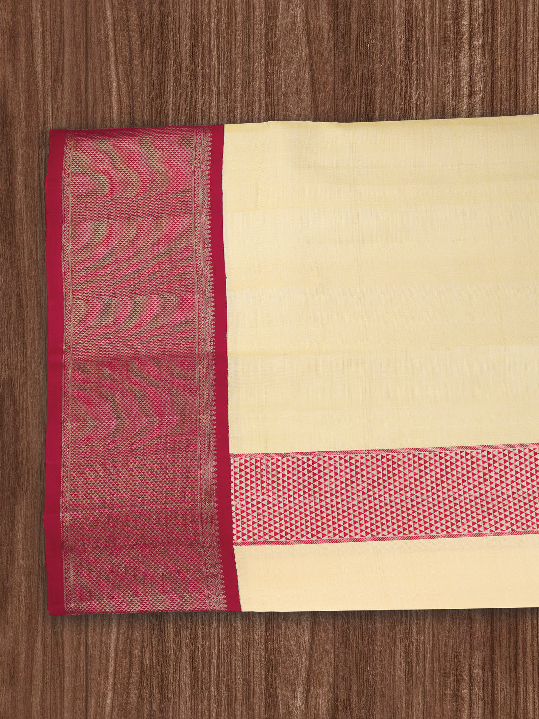 Men 100% Pure Silk 4 1/2" Jari Gold Border Amirtham