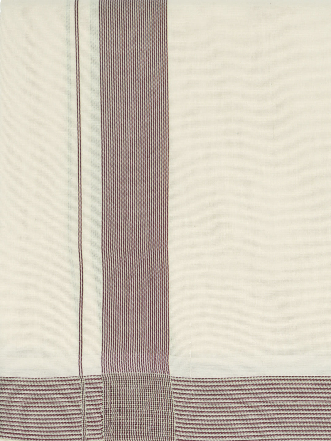 Double Layer Giza Cotton Cream Kora Dhoti with Colour Jari Border - LC37