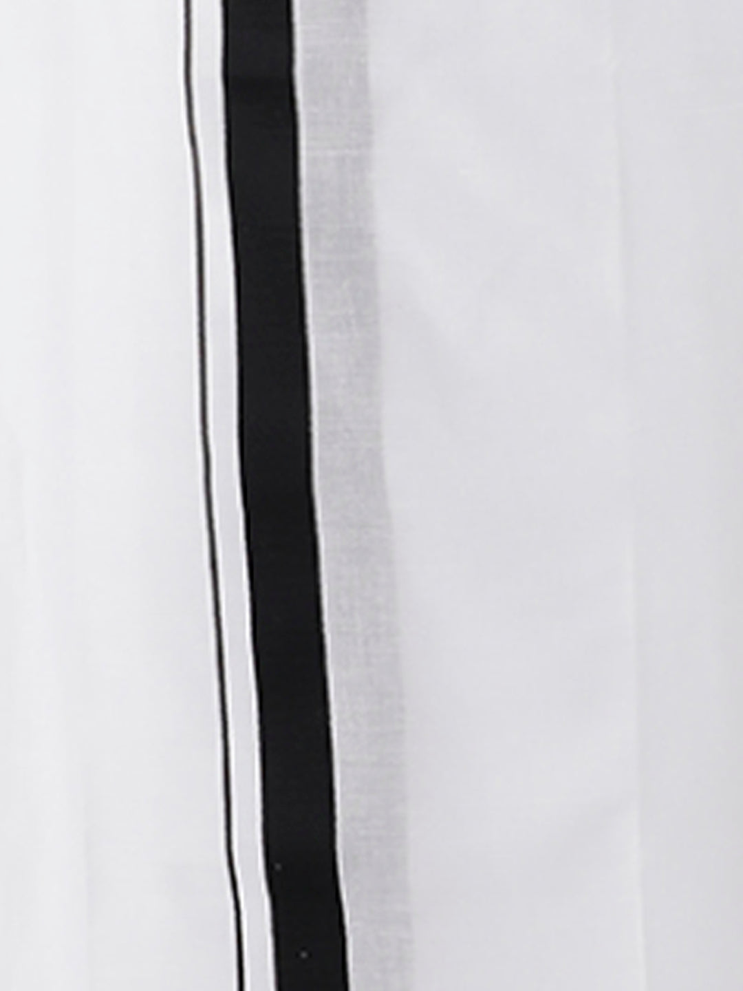 Mens White Double Dhoti  with Black Border Redfort Special-Zoom view