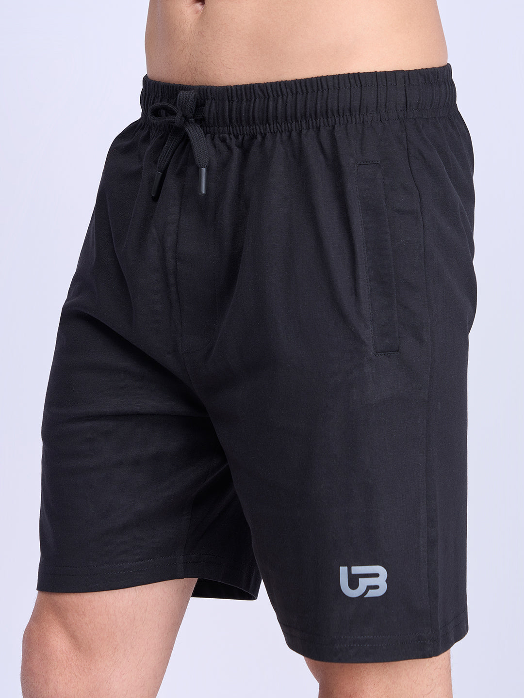 Men's Black Super Combed Cotton Shorts