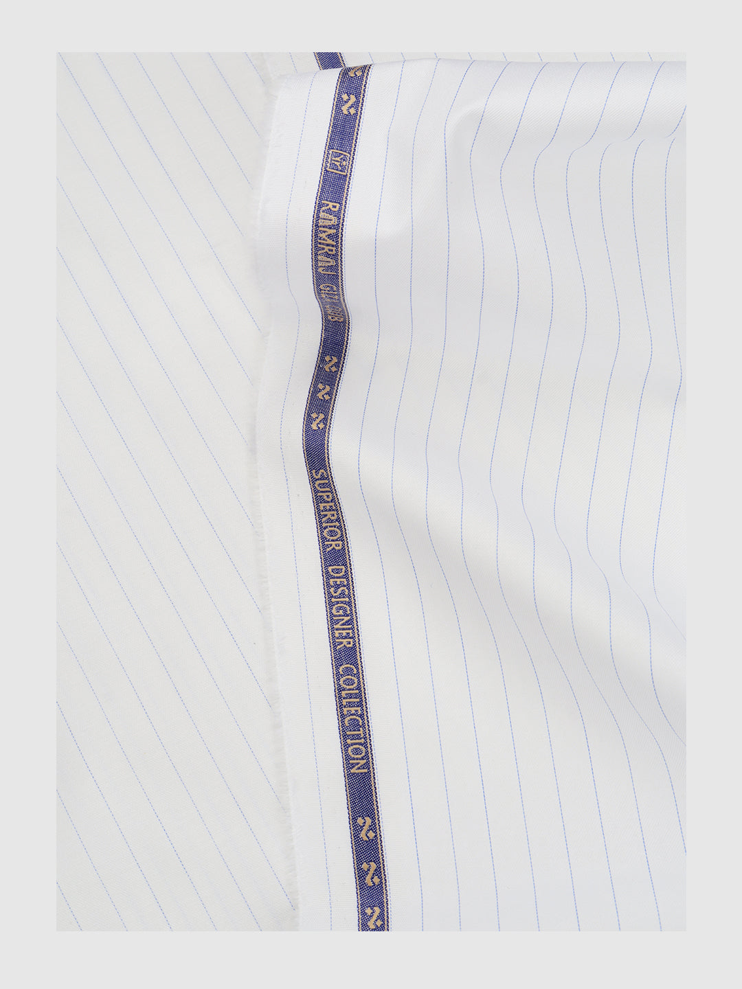 Men Giza Cotton Blend Striped White Shirt Fabric Jackpot