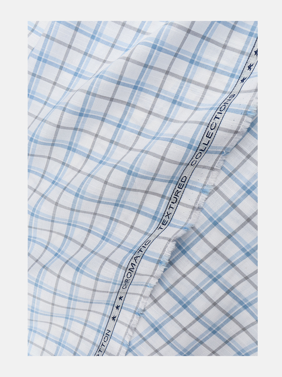 Men 100%Cotton White Checked Shirt Fabric Liberty Cotton