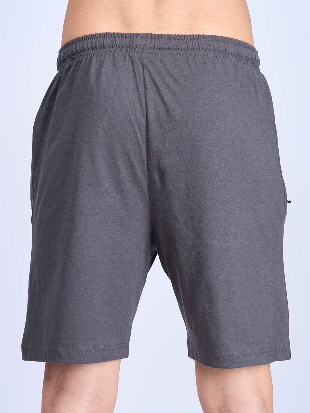 Men Dark Grey Combed Cotton Shorts