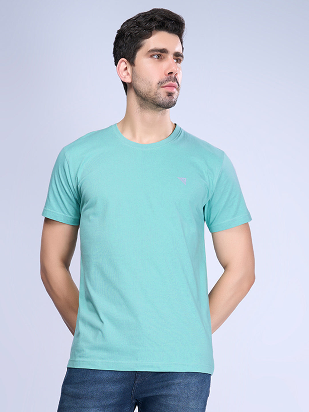 Men 100% Cotton Auqa Half Sleeves T-Shirt Expert Tee ET26