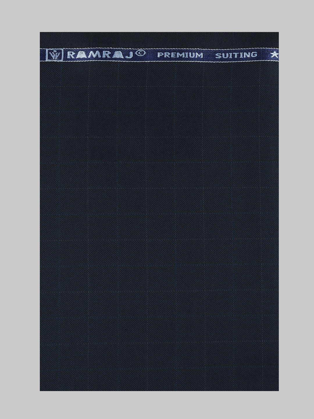 Men Poly Viscose Blend Checks Pants Fabric Navy Jolly Days