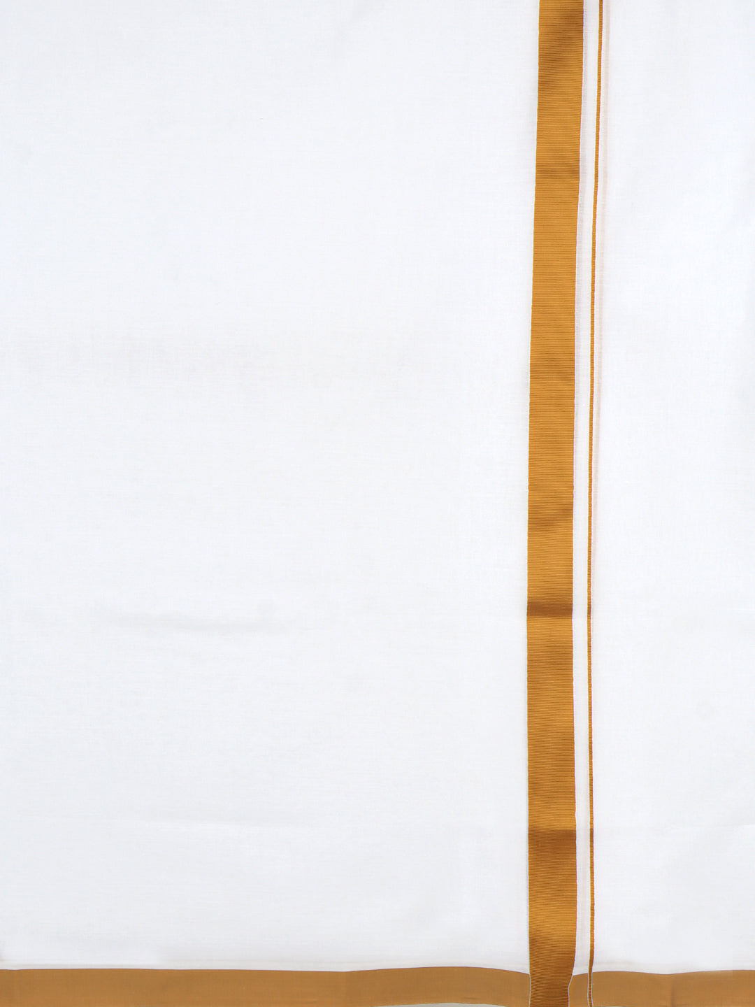 Men Cotton Blend Double Layer White Dhoti with Fancy Border TS03