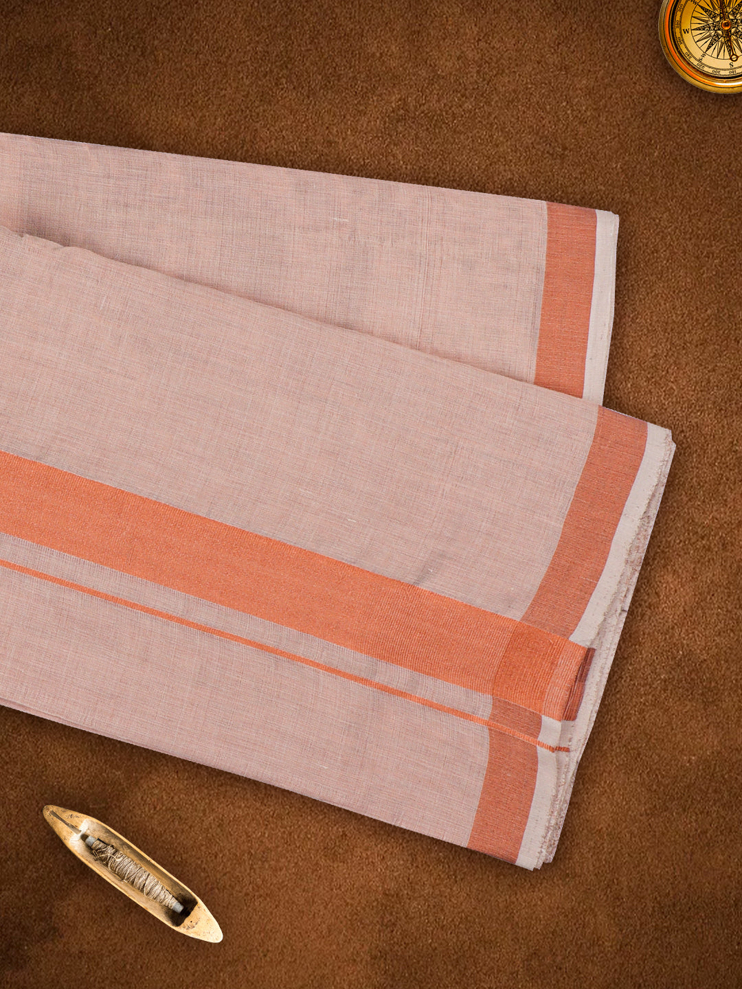 Mens Premium Handloom Dhoti Copper