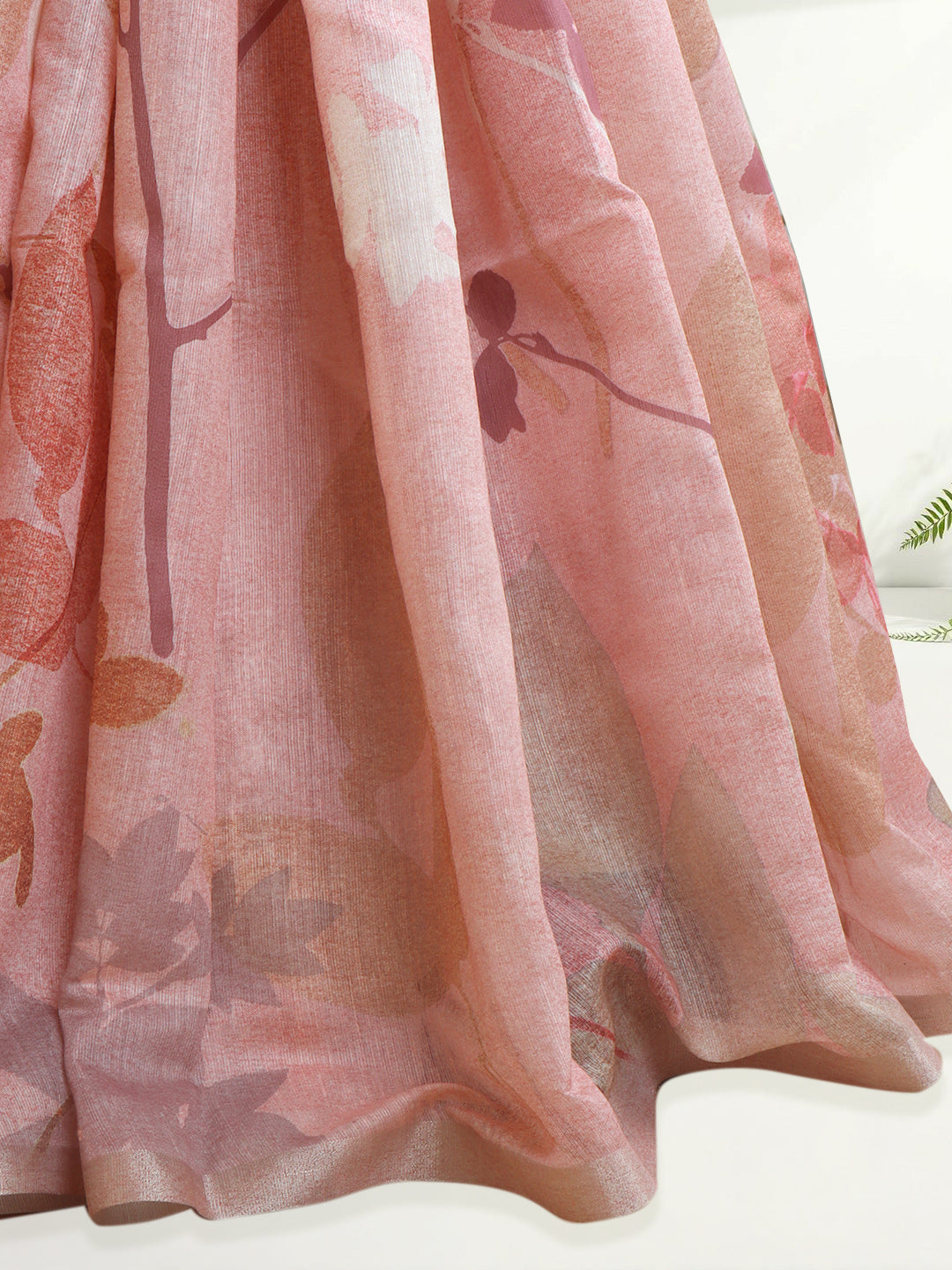 Women Peach Semi Tussar Saree ST277