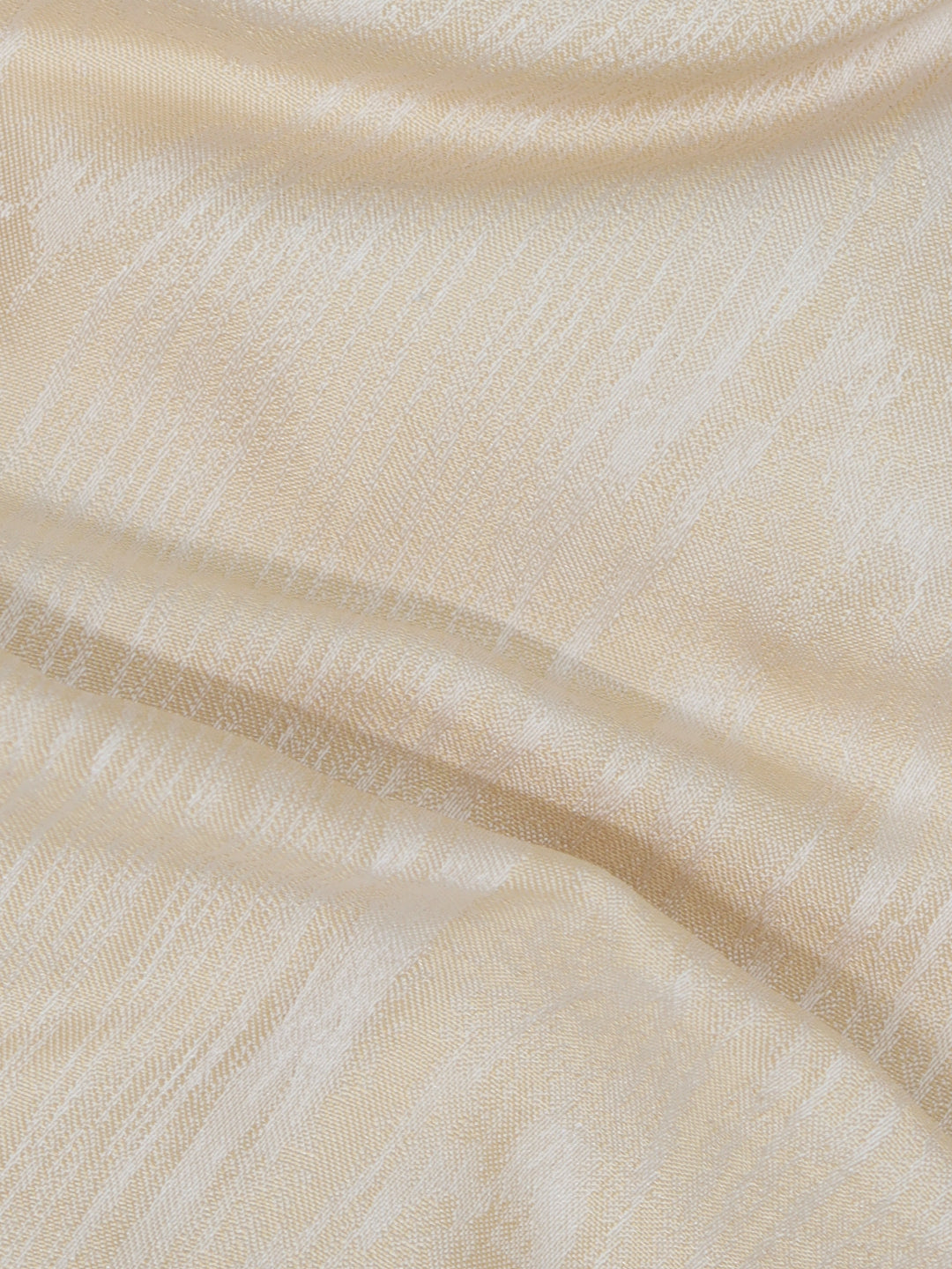 100% Pure Silk Wood Design Kurta Fabric Cream