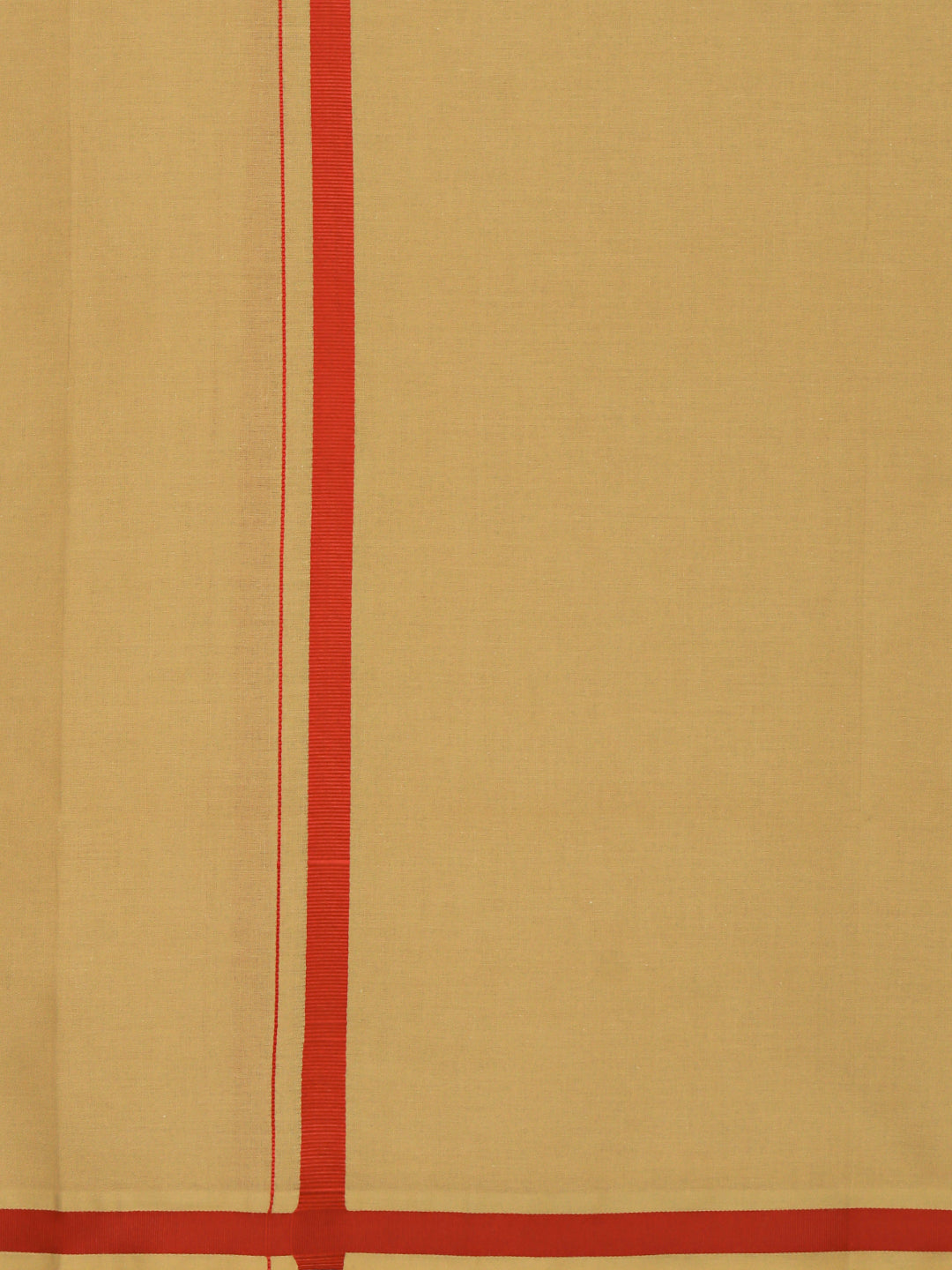 Men 100% Cotton Single Layer Kakki Dhoti with Big Border Poojan
