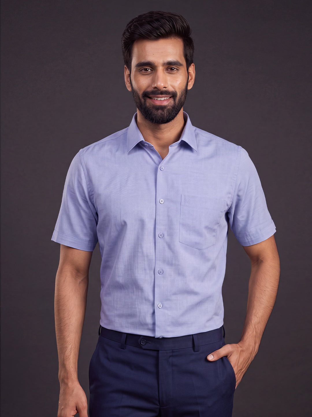 Prima Club Premium Cotton Light Blue Regular Fit Shirt SRCR2
