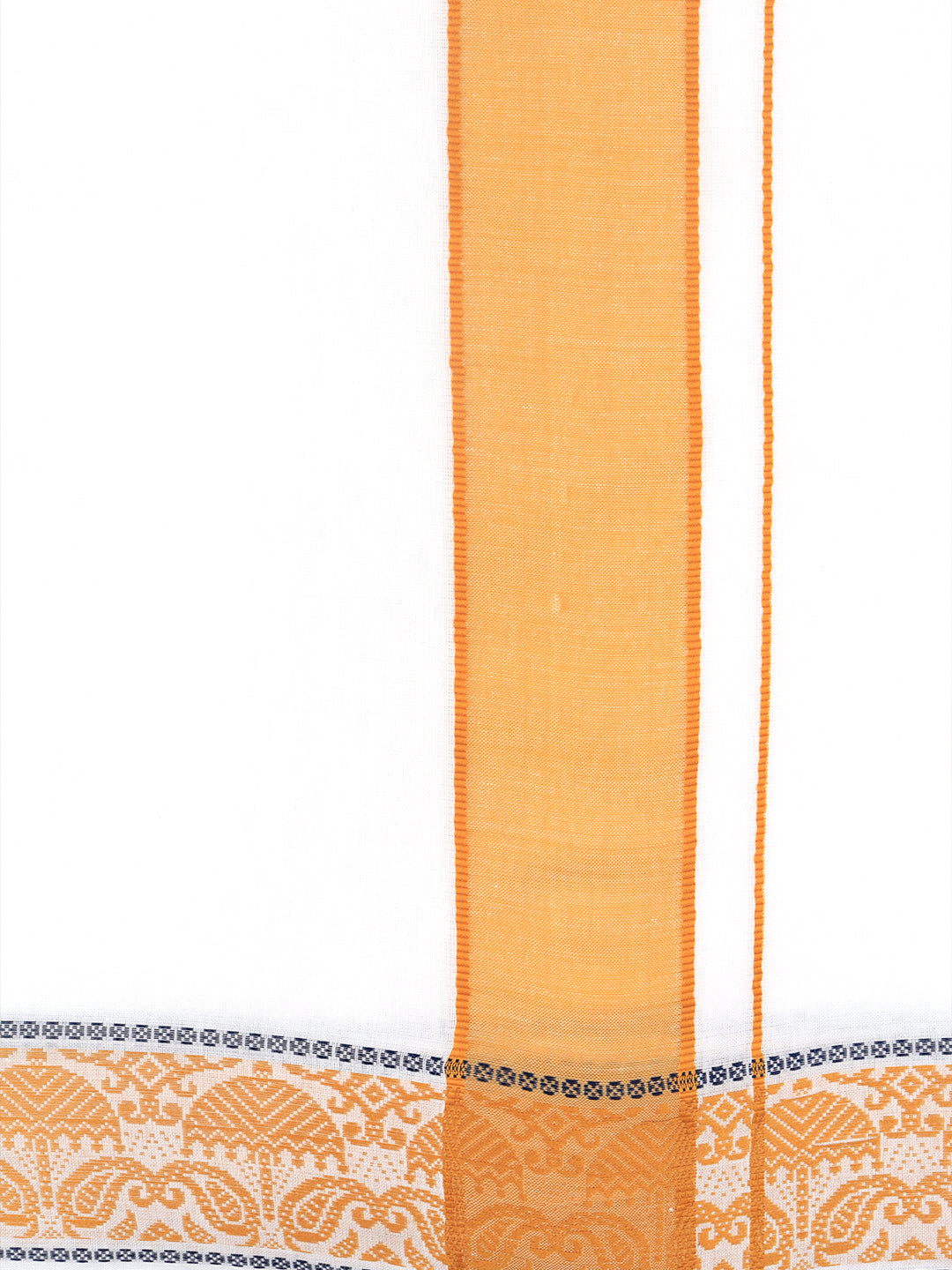 Men Cotton Mustard Fancy Border Panchakacham with Angavasthram Srirasthu(9+5) SR40