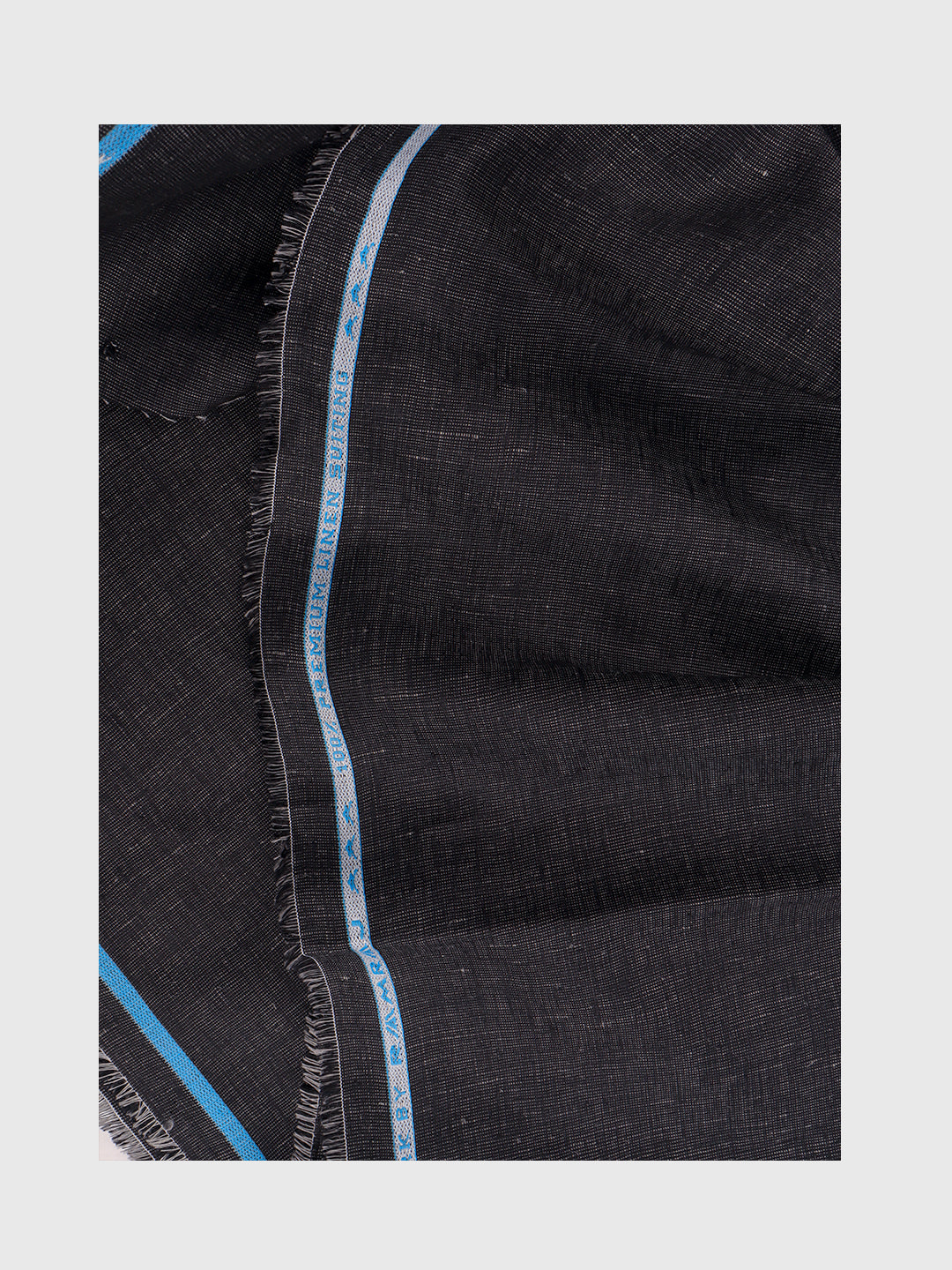 Men Black Linen Plain Suiting Fabric