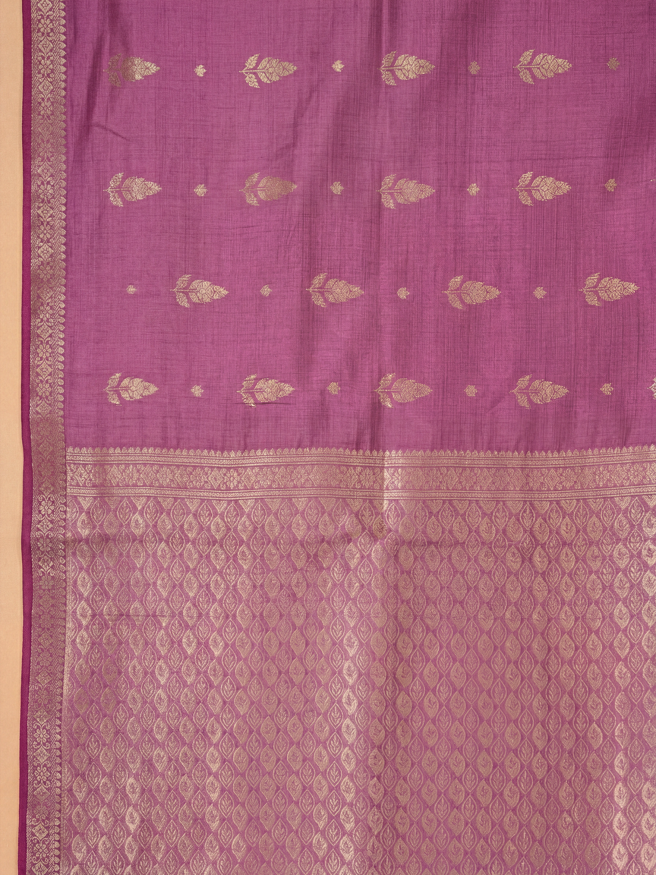 Women Semi Tussar Printed Violet Saree ST347