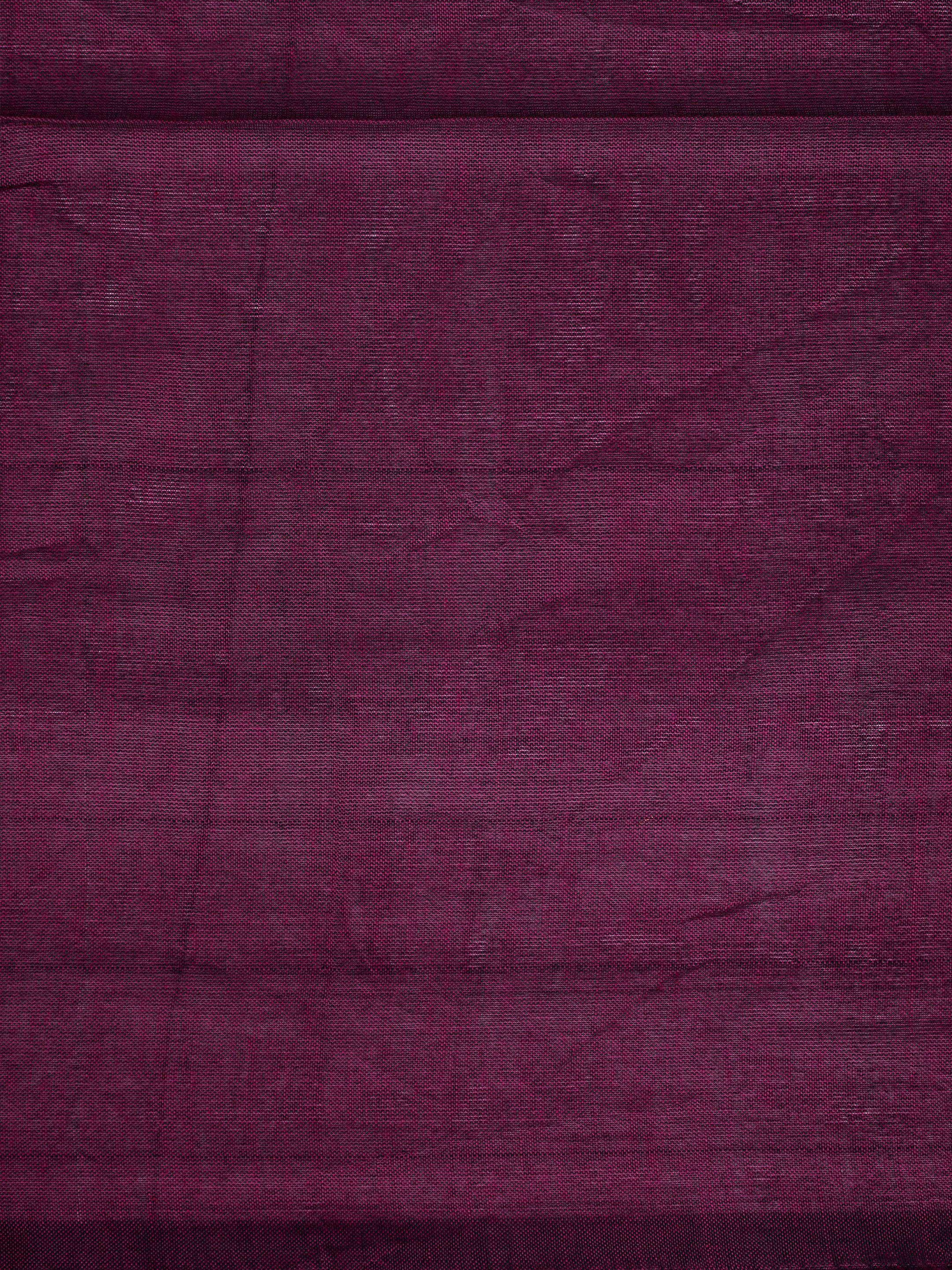 Women Pure Cotton Dark Purple Saree PCS292