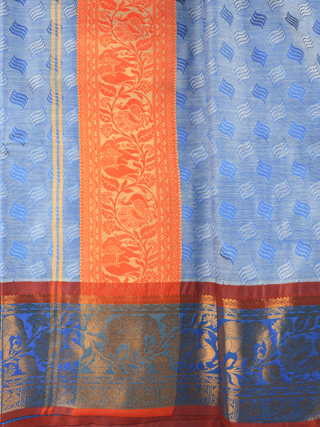 Men Art Silk Panchakacham Blue Bheeshmar(9+5) BM02