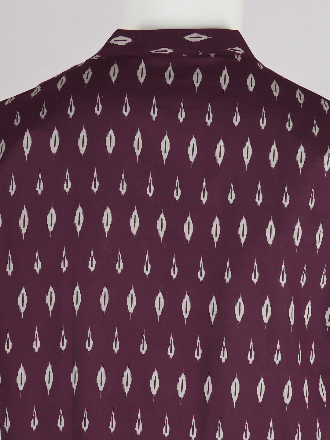 Men Cotton Short Length Printed Pocket Kurta Dark Purple RJ06