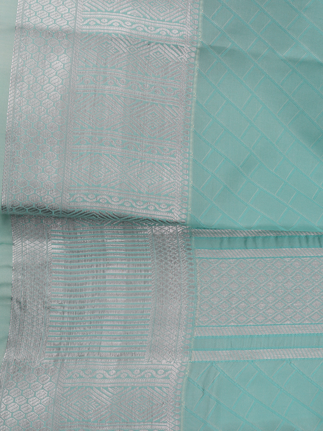 Men Art Silk S.Blue Dhoti & Shirting Set Mangalakara