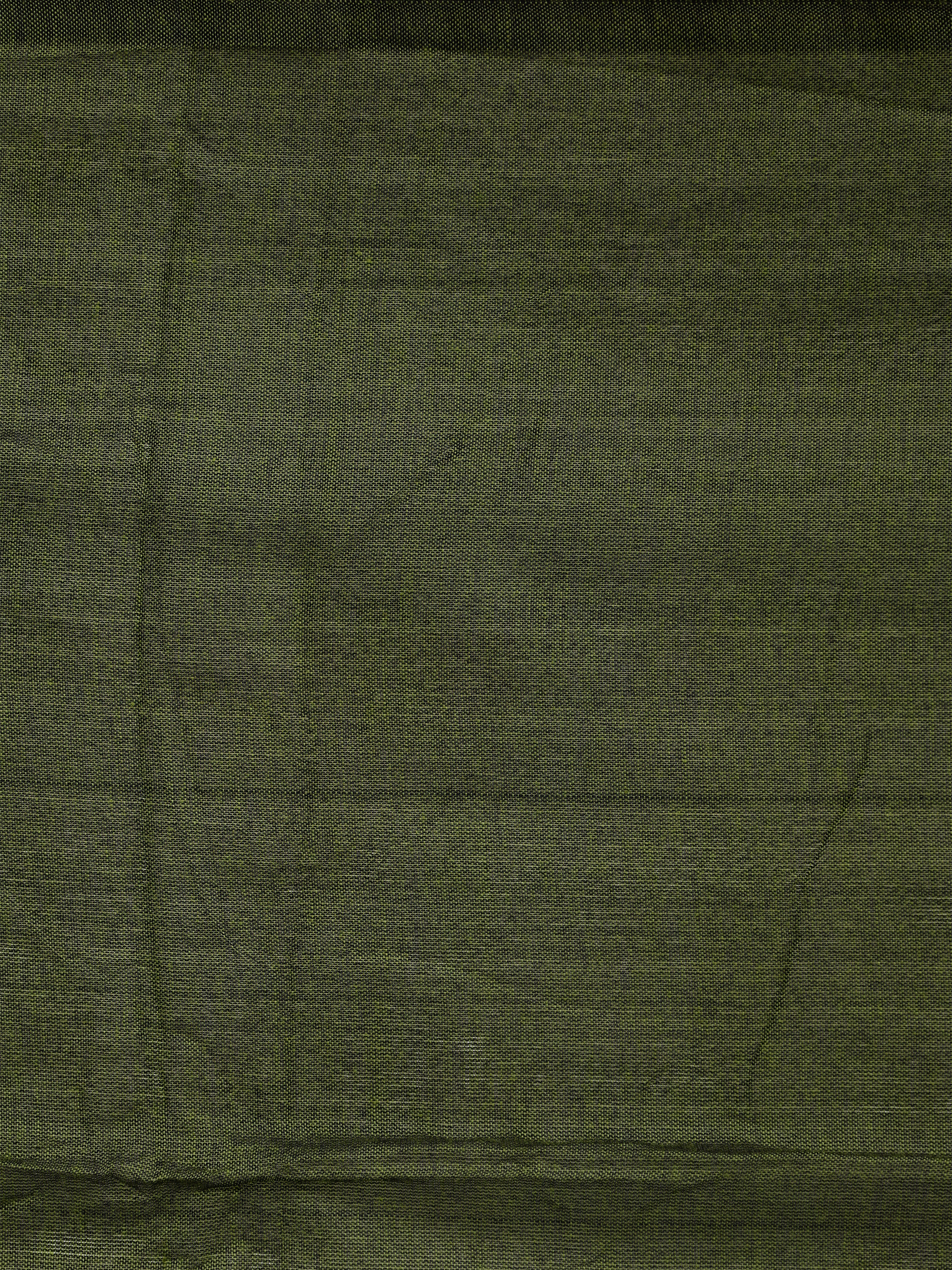 Women Pure Cotton Dark Green Saree PCS290