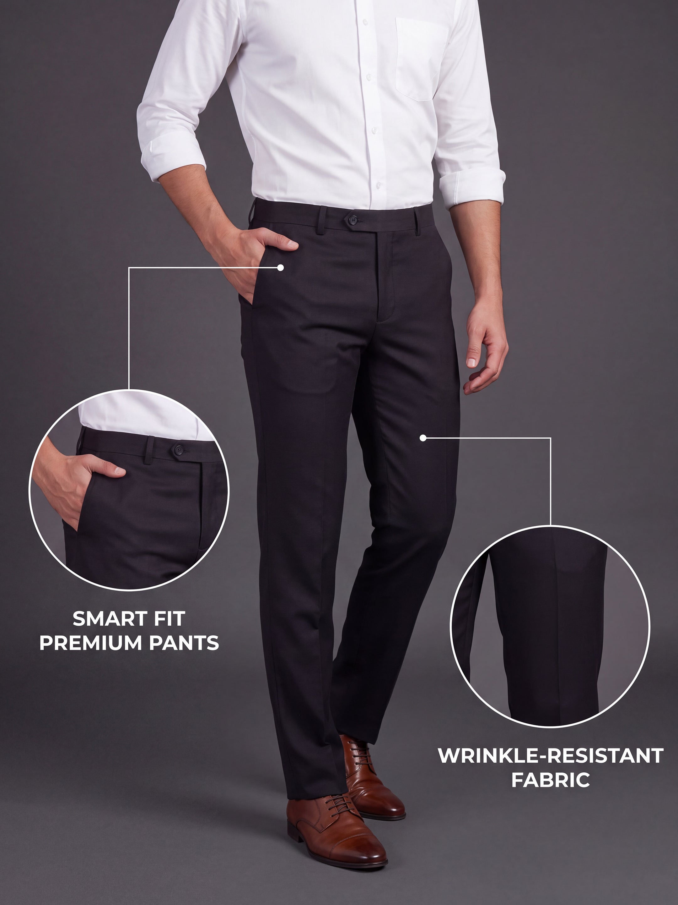 Prima Club Cotton Poly Viscose Stretchable Waistband Black Pants