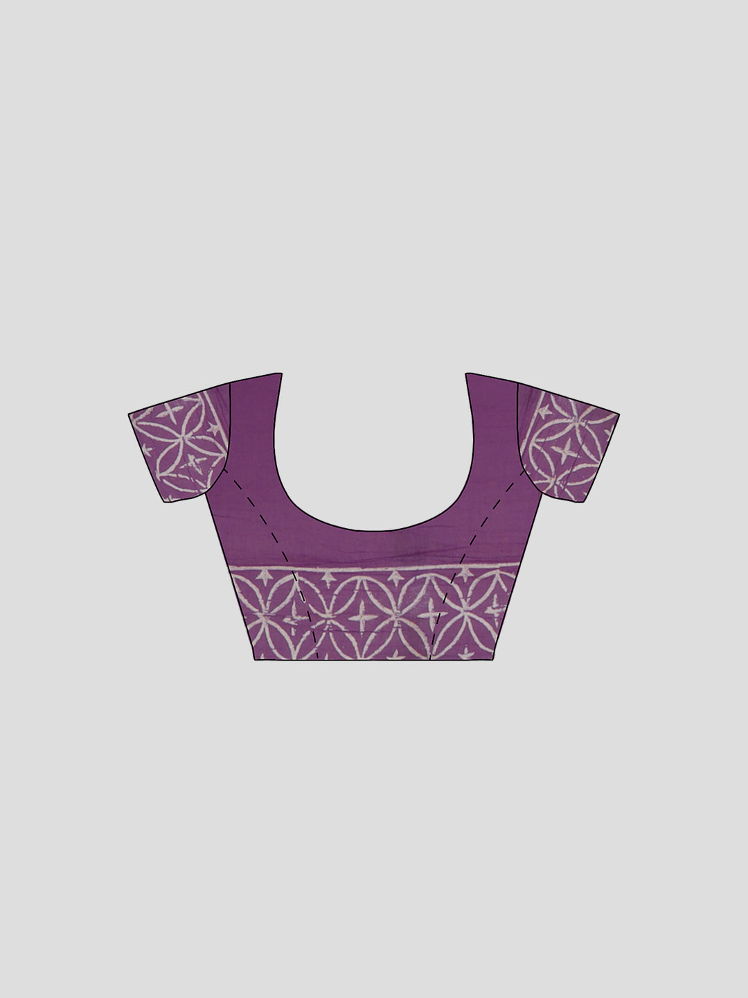 Women Violet Semi Chanderi Cotton Printed Saree SC72