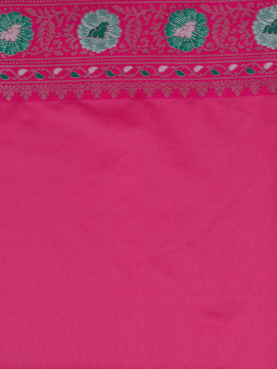 Women Elegant Semi Soft Silk Sandal Saree with Contrast Pink Pallu SS67-Pattern view