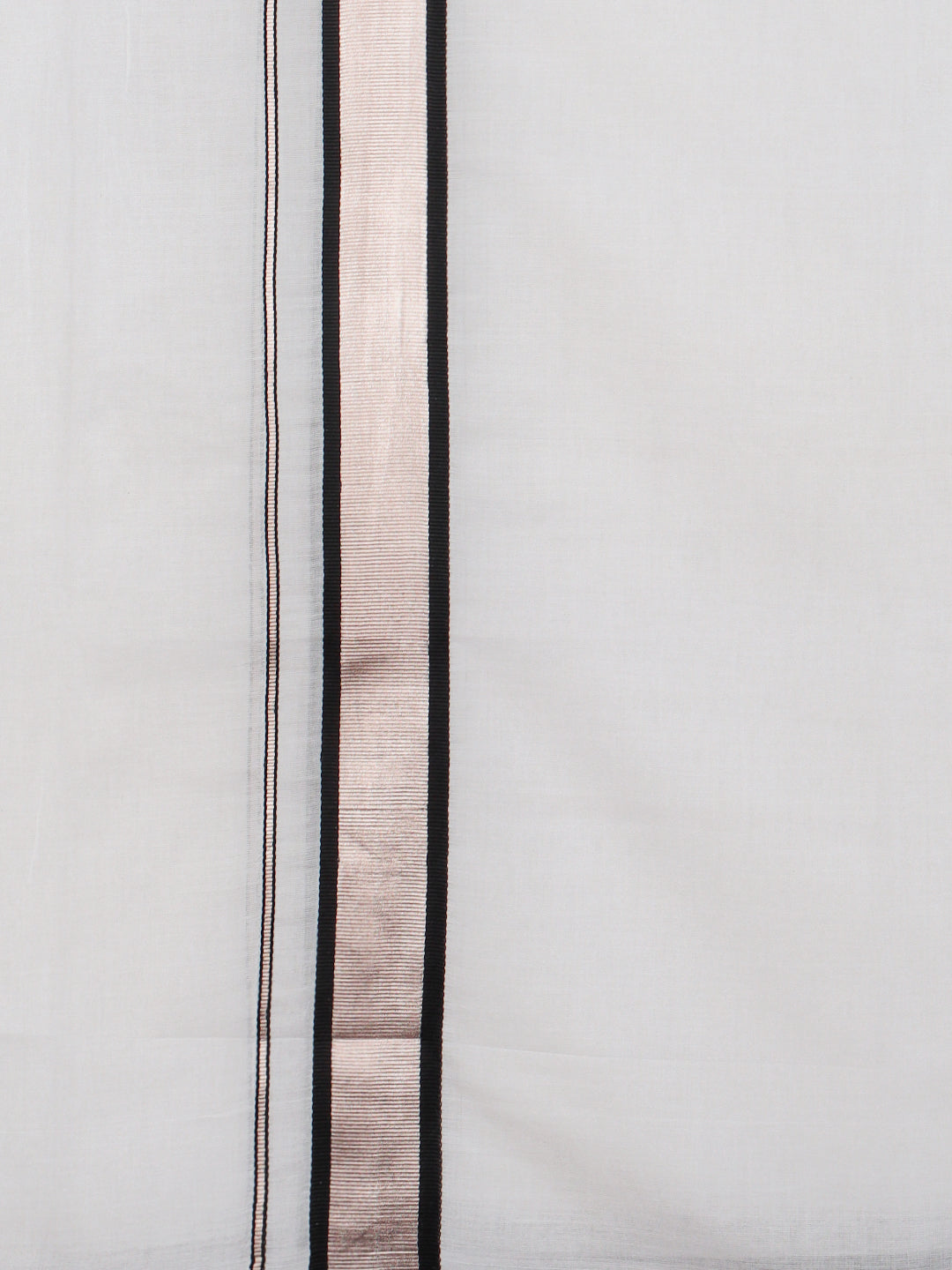 Men 100% Cotton Double Layer White Dhoti with Fancy Jari Border