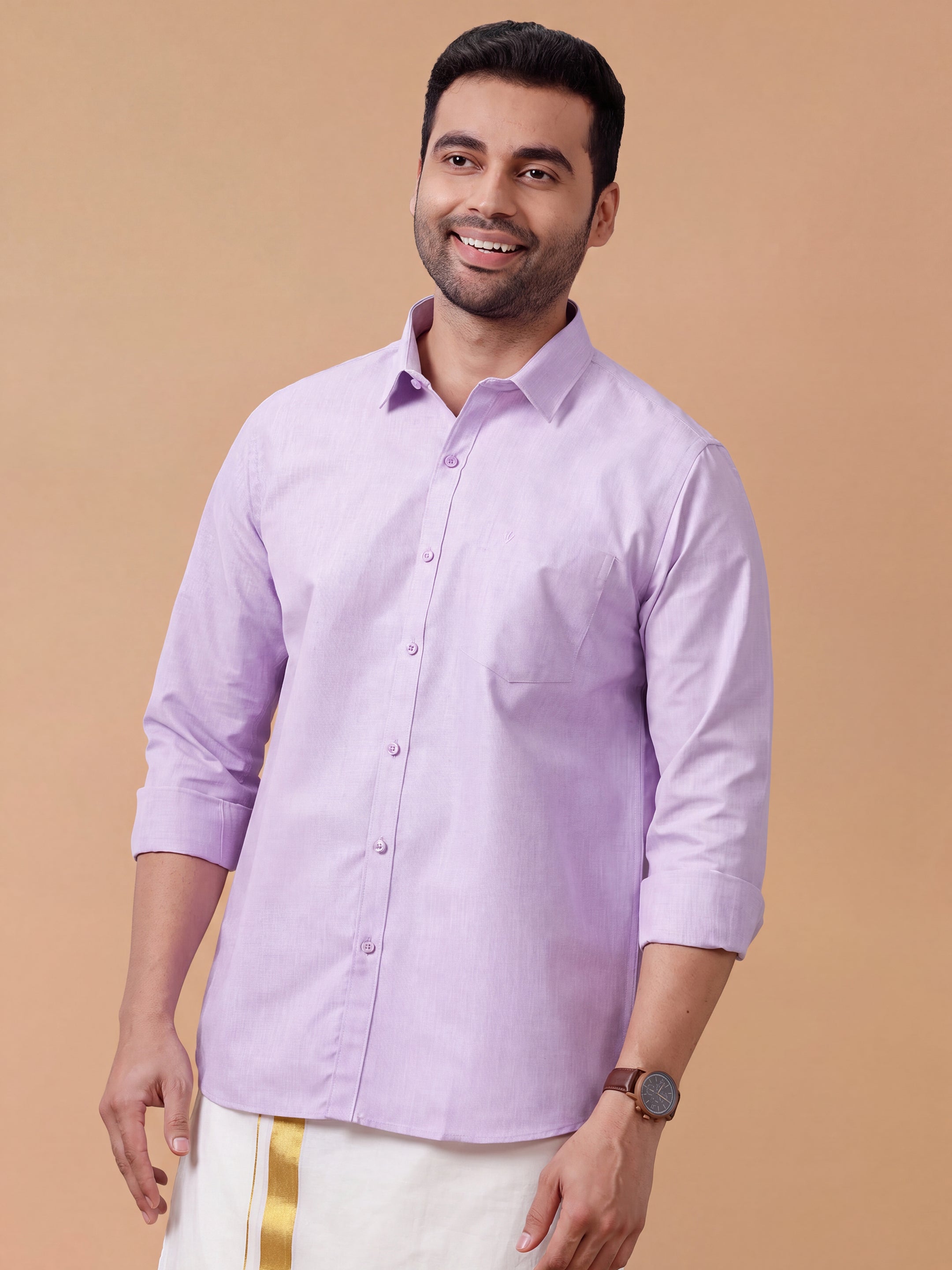 Cotton Rich Violet  Regular Fit Shirt T1 GC17