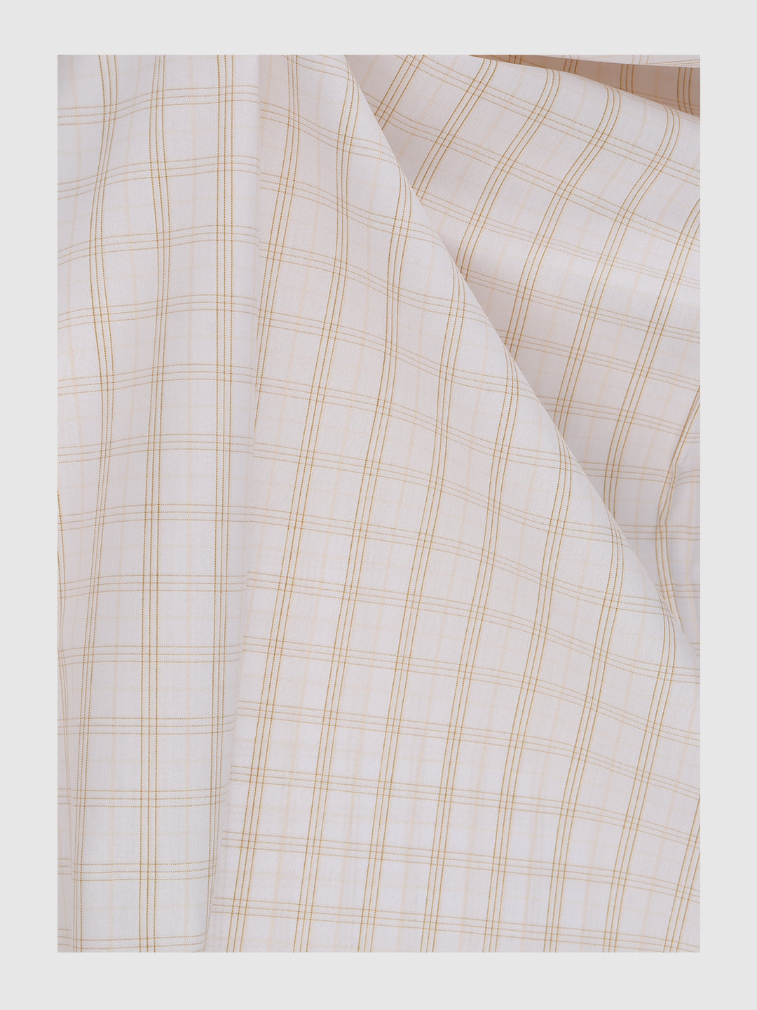 Men Cotton Rich Checked White Shirt Fabric High Style