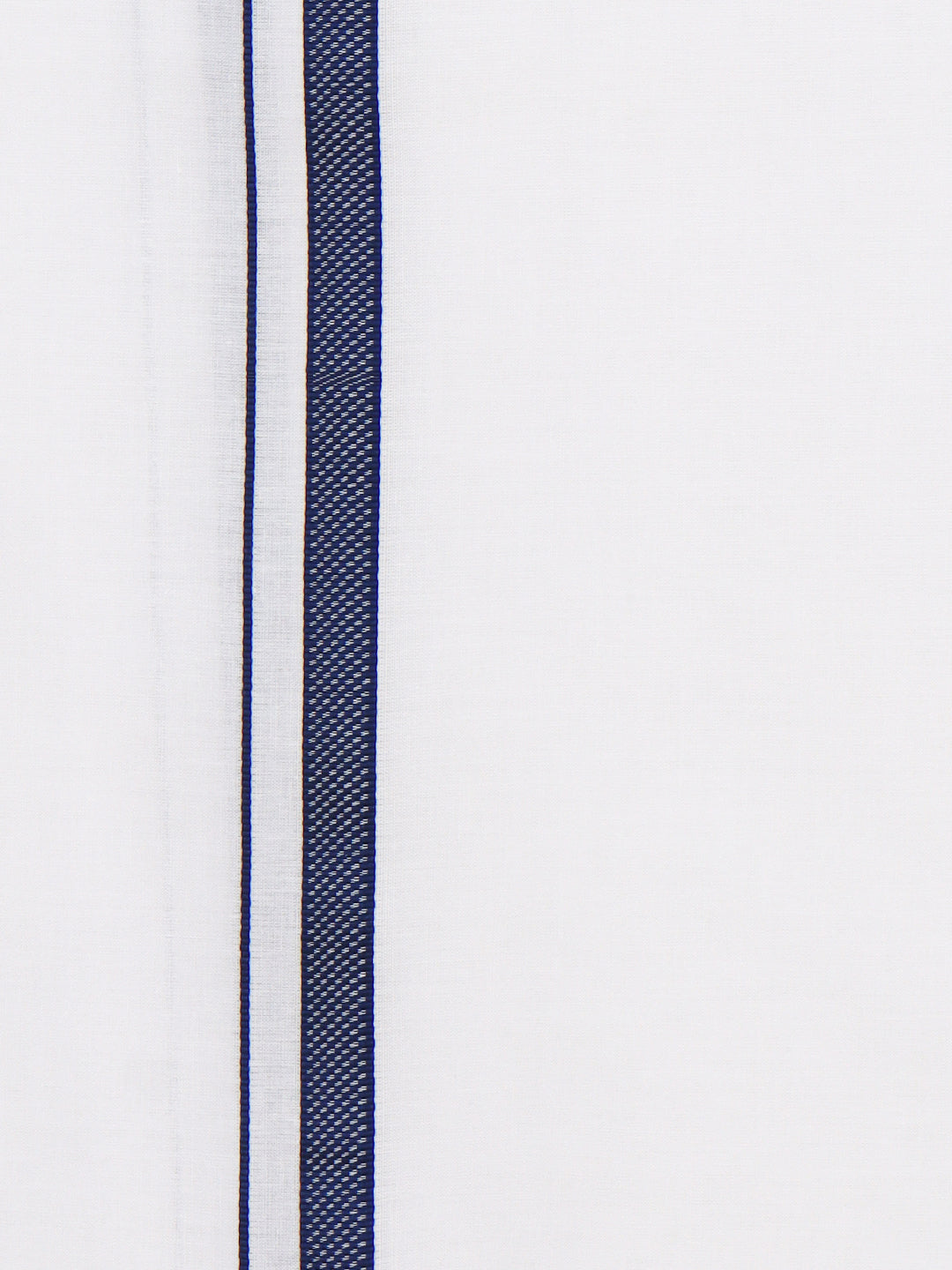 Men 100% Cotton Single Layer White Dhoti with Fancy Border PF06