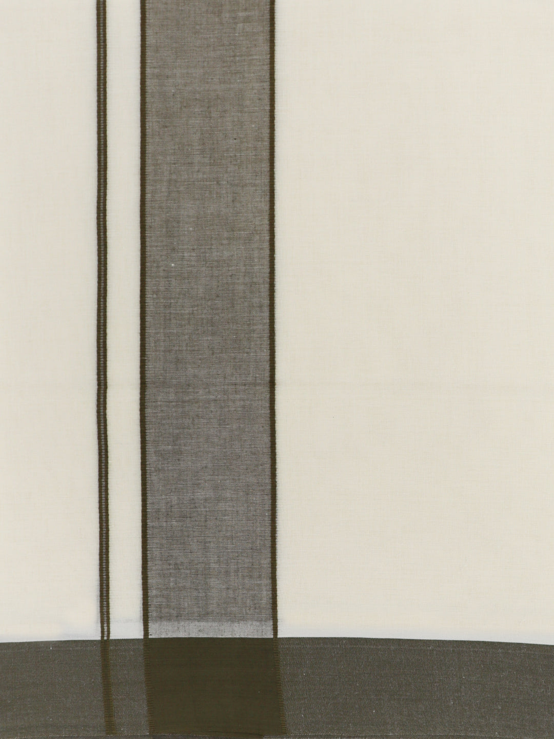 Double Layer 100% Cotton Cream Kora Dhoti with Colour Border - GK01