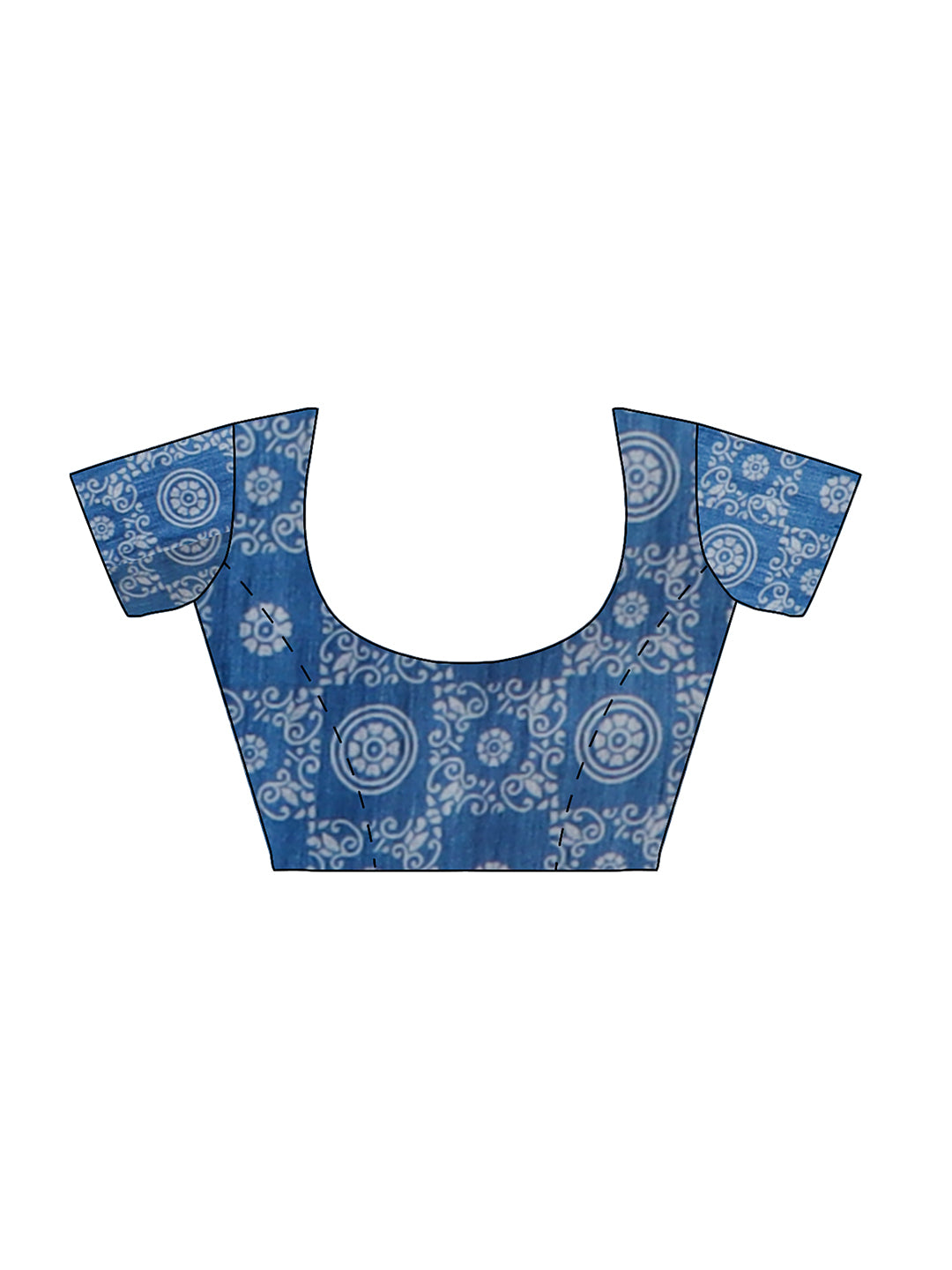 Women Blue Semi Tussar Printed Saree ST257