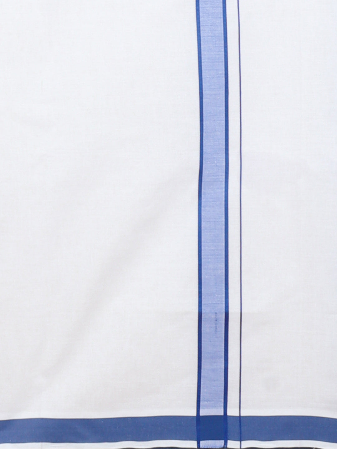 Men Cotton Blend Single Layer White Dhoti with Fancy Border WP31