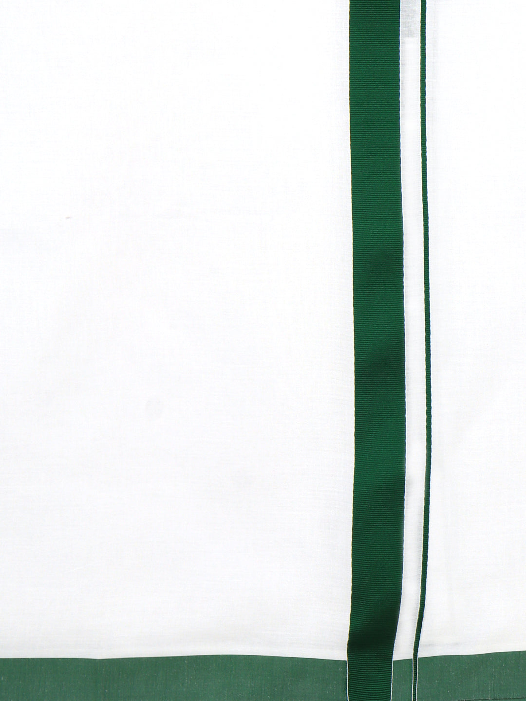 Men Cotton Blend Double Layer White Dhoti with Fancy Border TS06